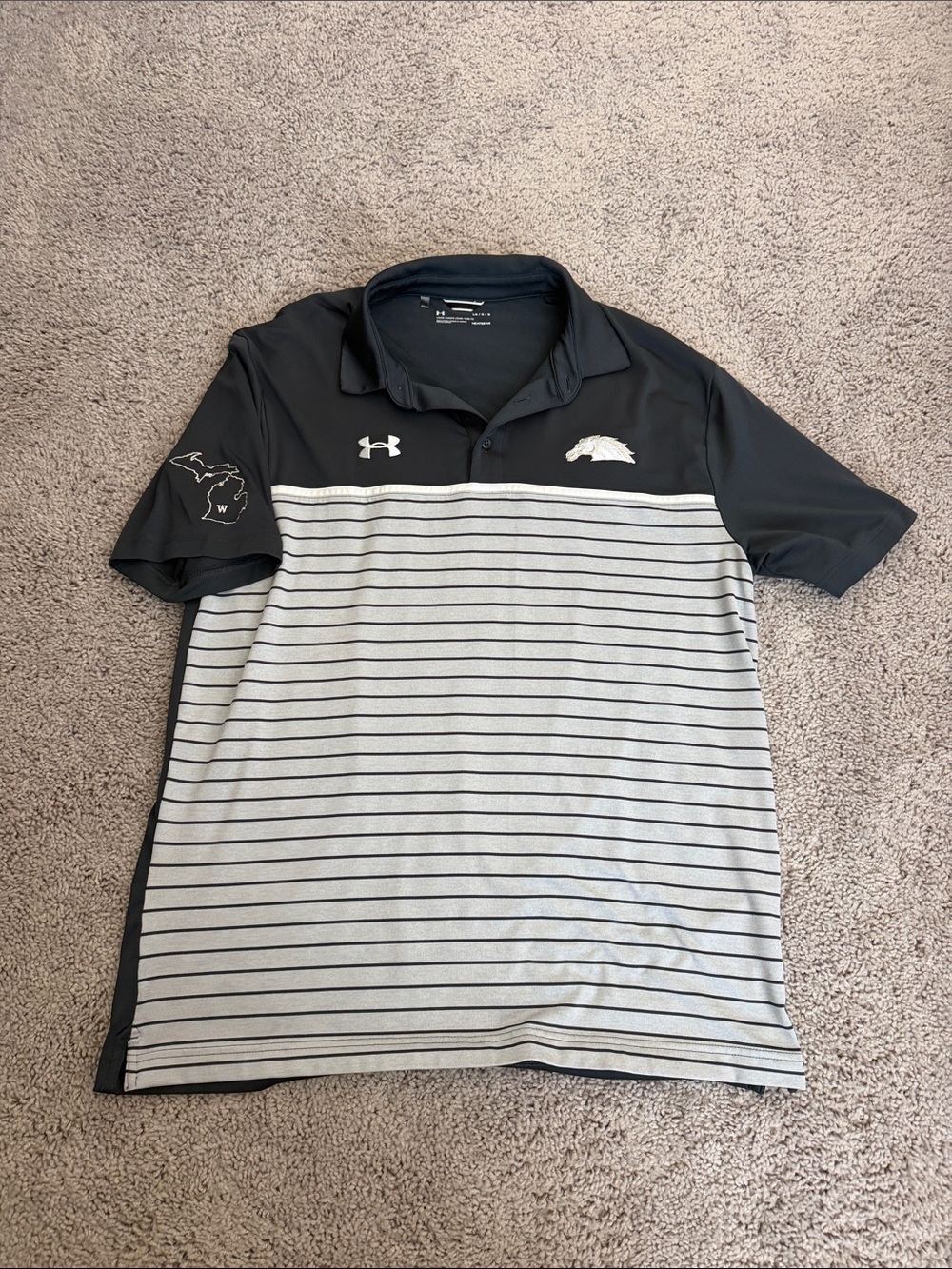 Under Armour Western Michigan Men’s Gray Striped Polo